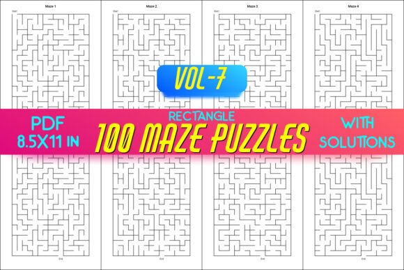100 Maze Puzzles KDP Interior Volume 7: A Complete Solution for Puzzle Enthusiasts