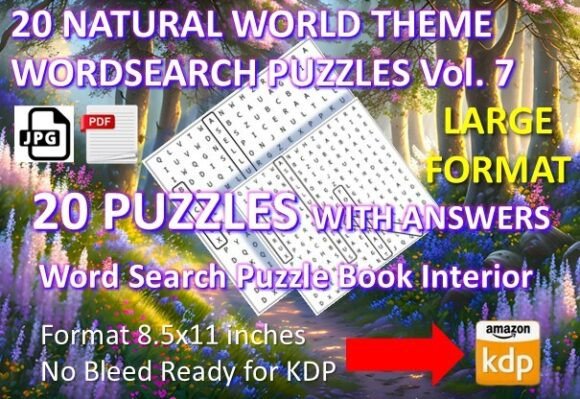 20 Word Search Natural World Theme Vol 7