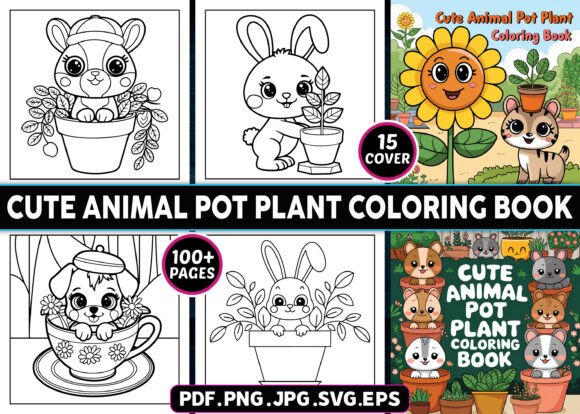 Cute Animal Pot Plant Coloring Pages: A Creative Resource for Modern Creatives