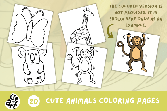 Cute Animals Coloring Pages Book