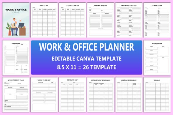 Editable Work Office Planner Interior