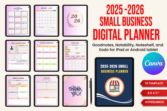 Master Your Business with the Digital 2025-2026 Small Business Planner