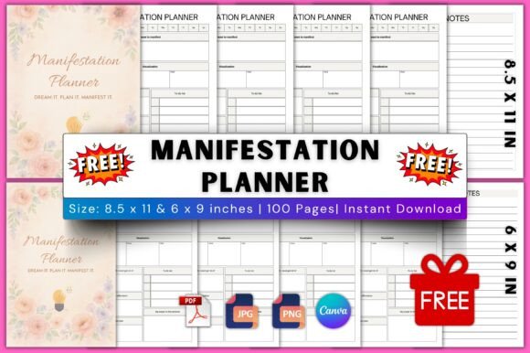 The Ultimate Manifestation Planner: Canva Editable & Dream It. Plan It. Manifest It.