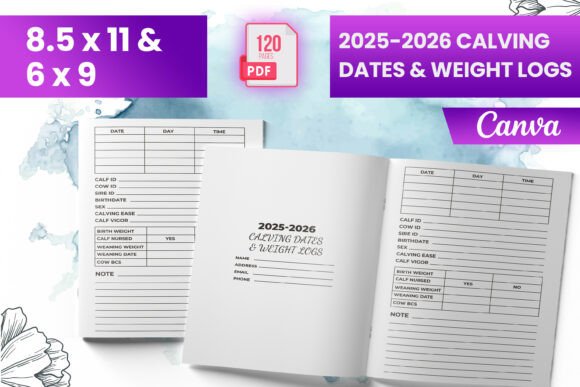 Understanding 2025-2026 Calving Dates and Weight Logs for Canva Template KDP Interior
