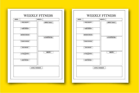 Weekly Fitness Low Content Book Interior